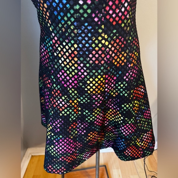 Revolve Trina Turk Renita Floral A-line Honeycomb Overlay Whimsigoth Dress Sz 4 - Picture 7 of 15